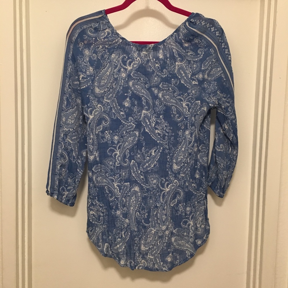 Top Paisly BoHo Poets Blouse - Picture 6 of 6